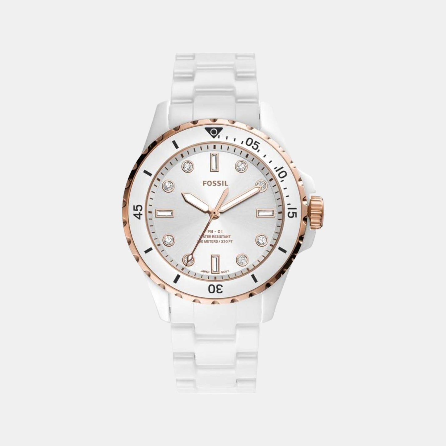 Female White Analog Ceramic Watch CE1107