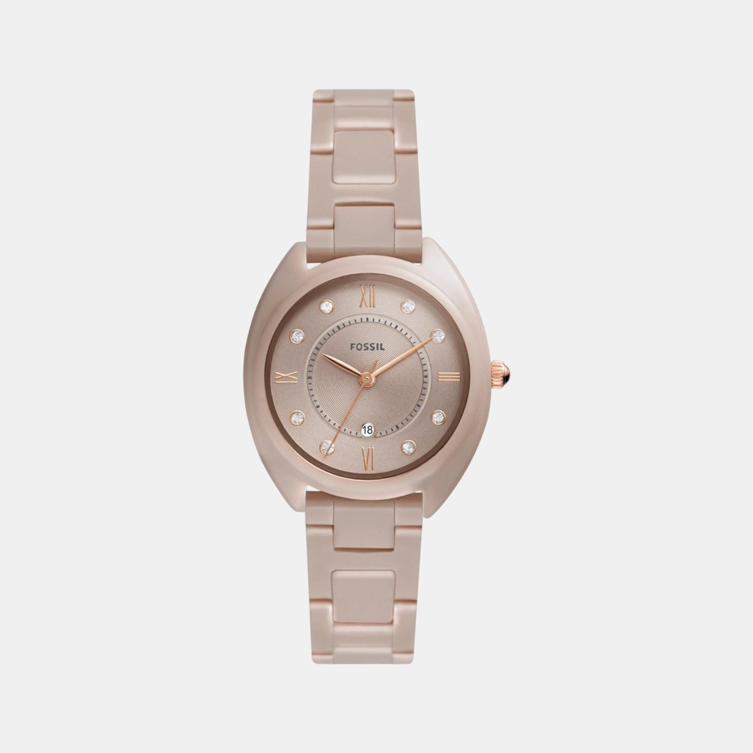 Fossil Round Beige Chronograph watch
