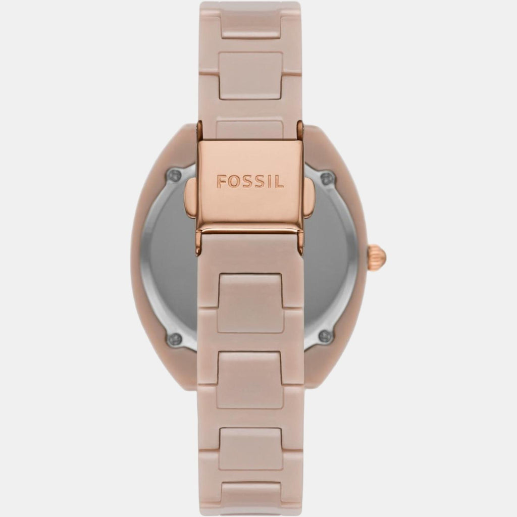 Fossil Women Round Beige watch