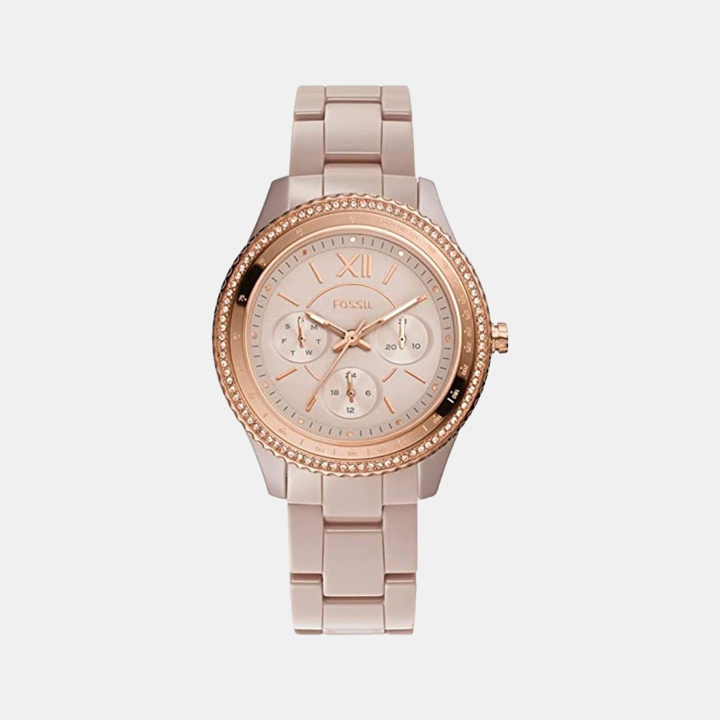 Female Rose Gold Ceramic Chronograph Watch CE1112