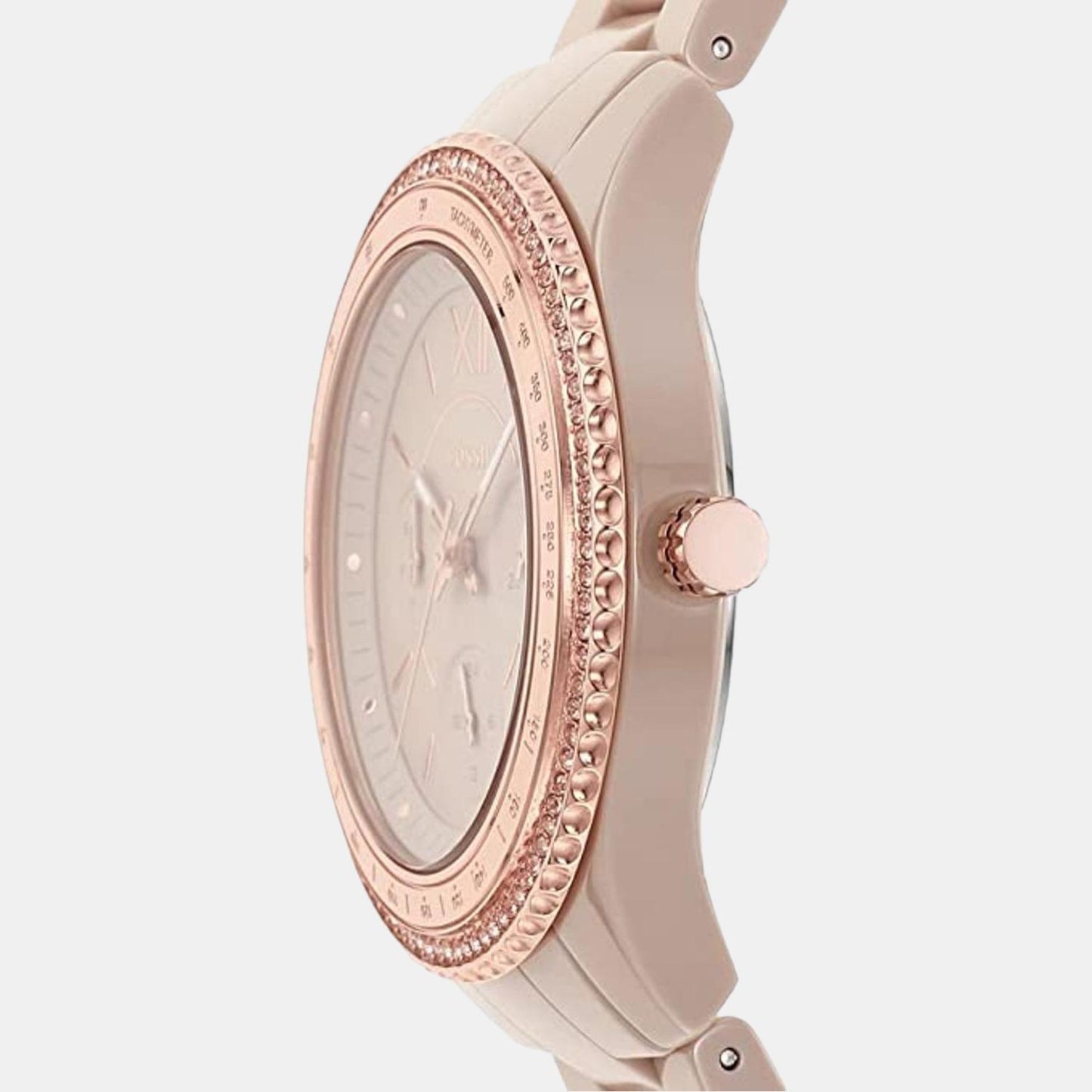 Female Rose Gold Ceramic Chronograph Watch CE1112