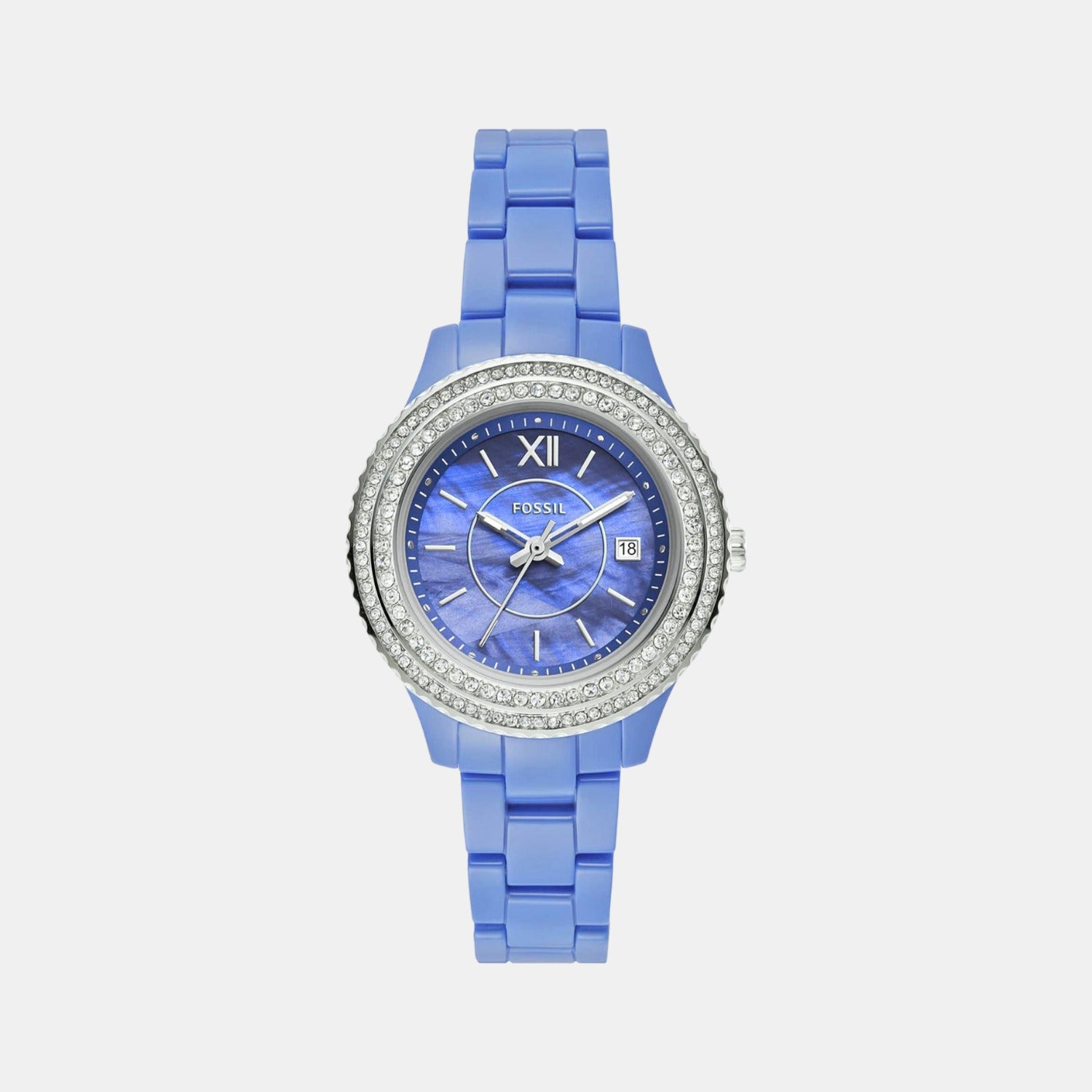 Fossil Women s Blue Analog Stainless Steel Watch Fossil Just In Time