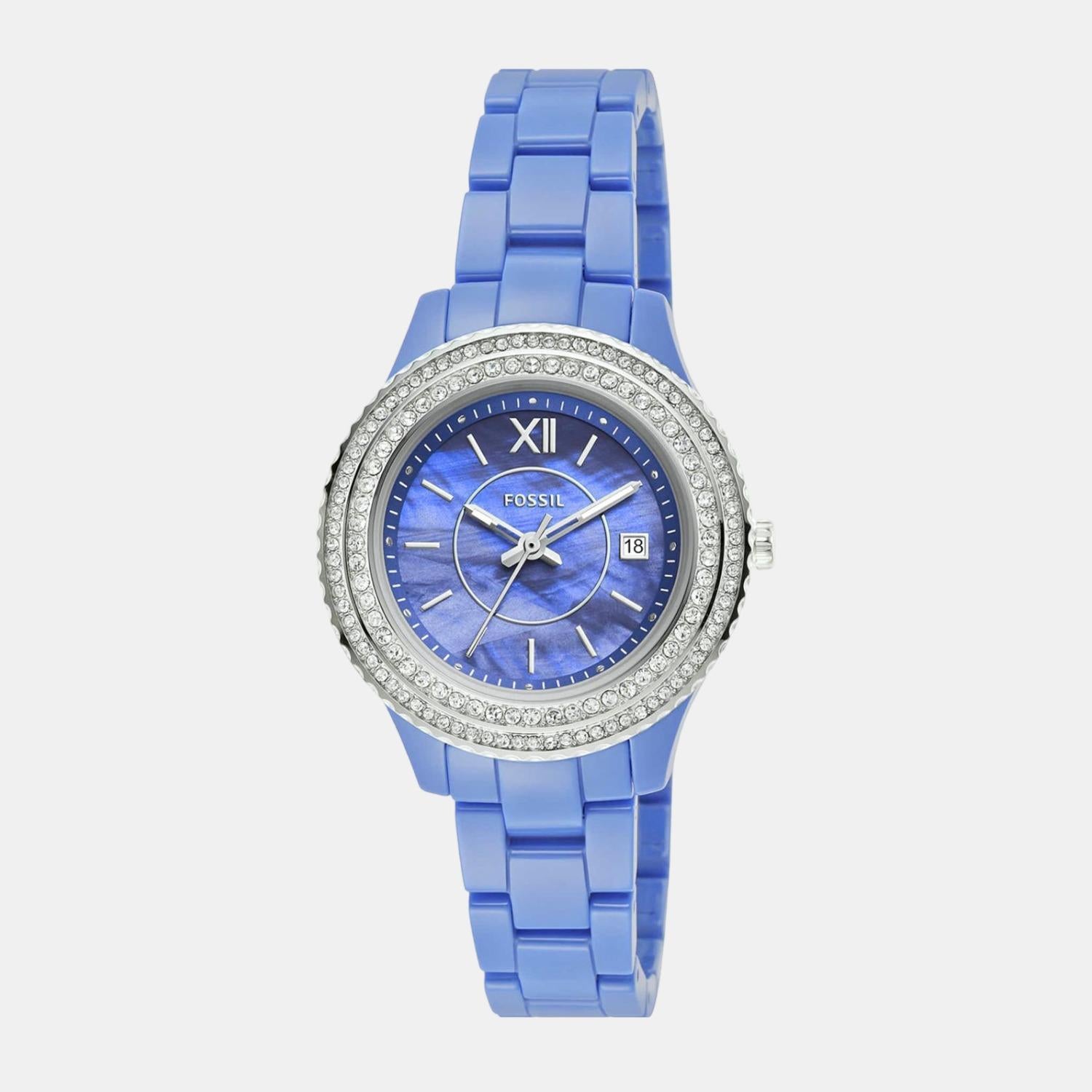 Fossil Women Round Blue watch