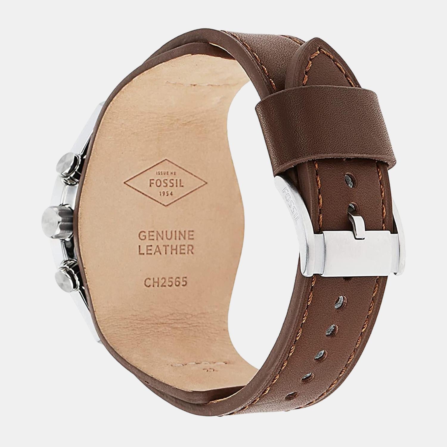 Fossil - CH2565 Cuff Chronograph Leather Watch SKU:7569475 - YouTube