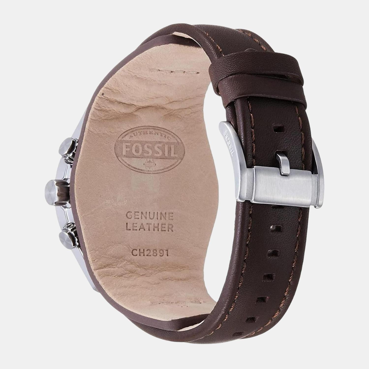 Fossil Leather Black watch