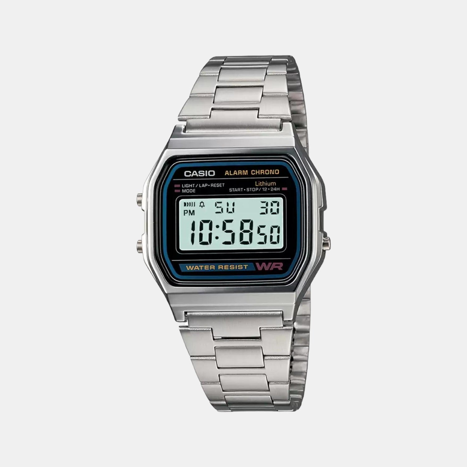 Vintage Unisex Quartz Black Dial Digital Stainless Steel Watch D011