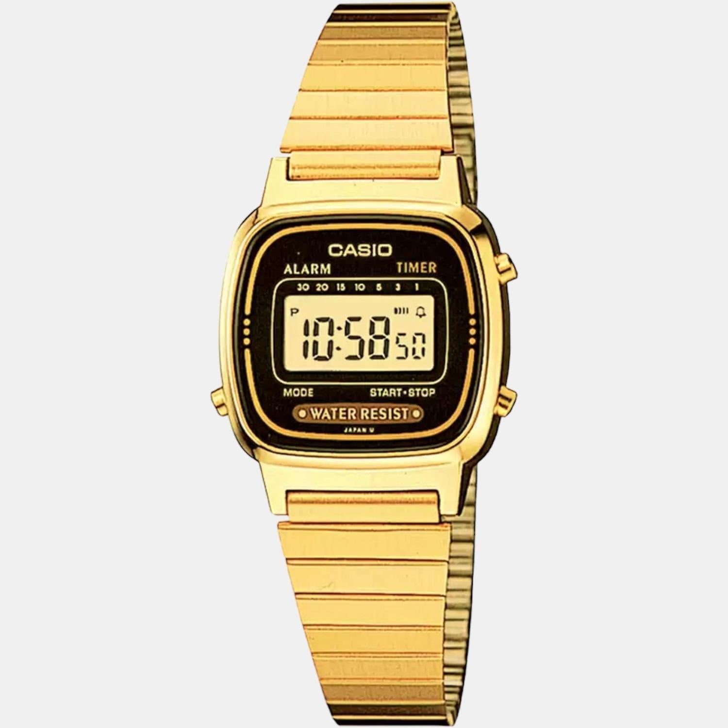 Casio Vintage Women Quartz Black Dial Digital Stainless Steel