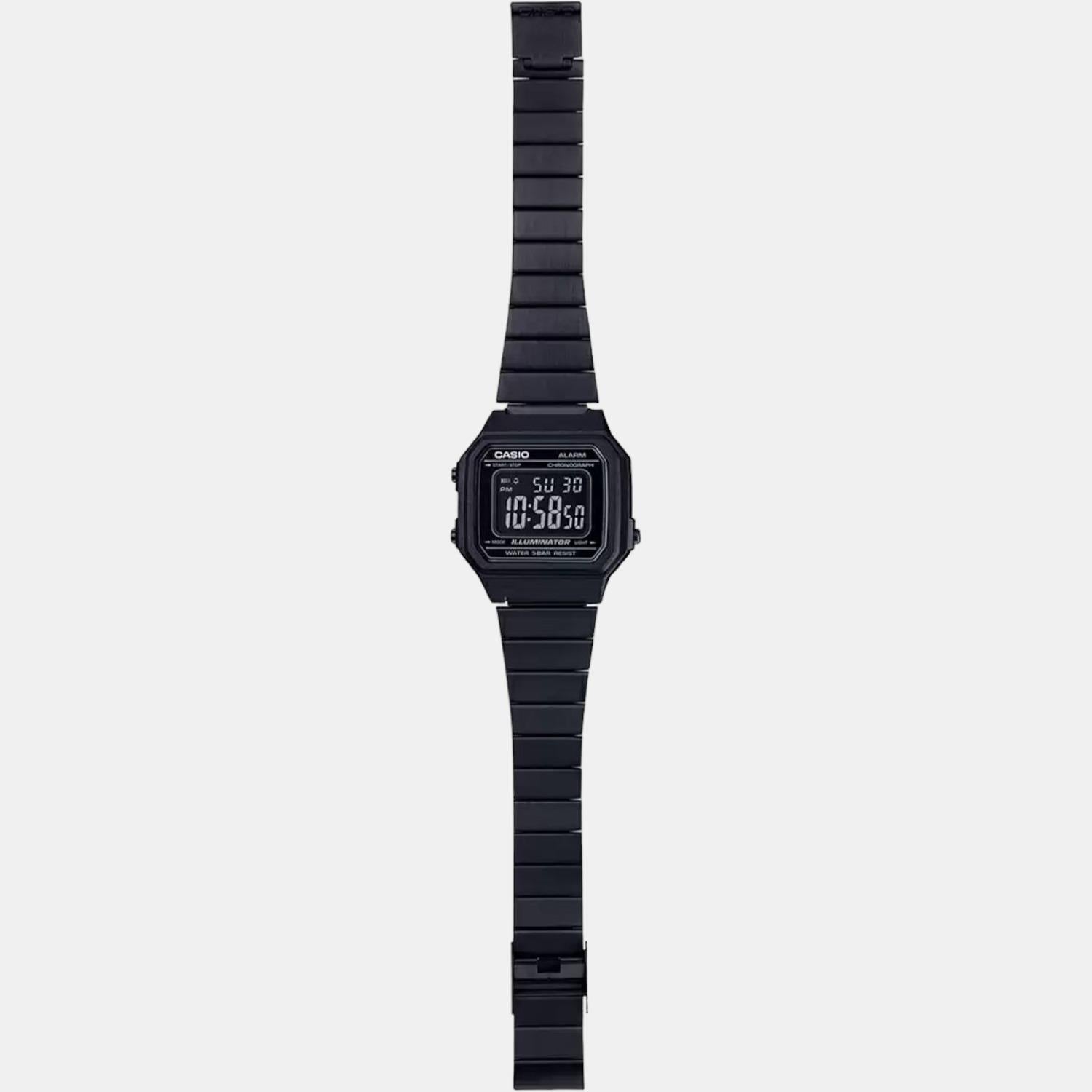 Casio digital black hot sale stainless steel watch