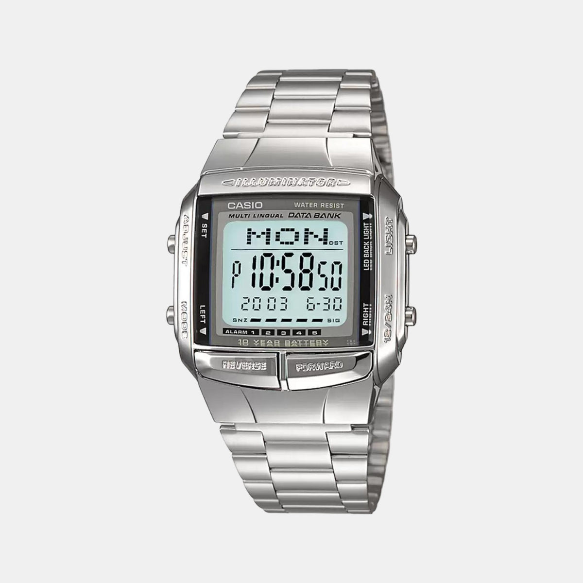 Casio Rectangular Grey Digital watch
