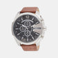 Male Black Leather Chronograph Watch DZ4290