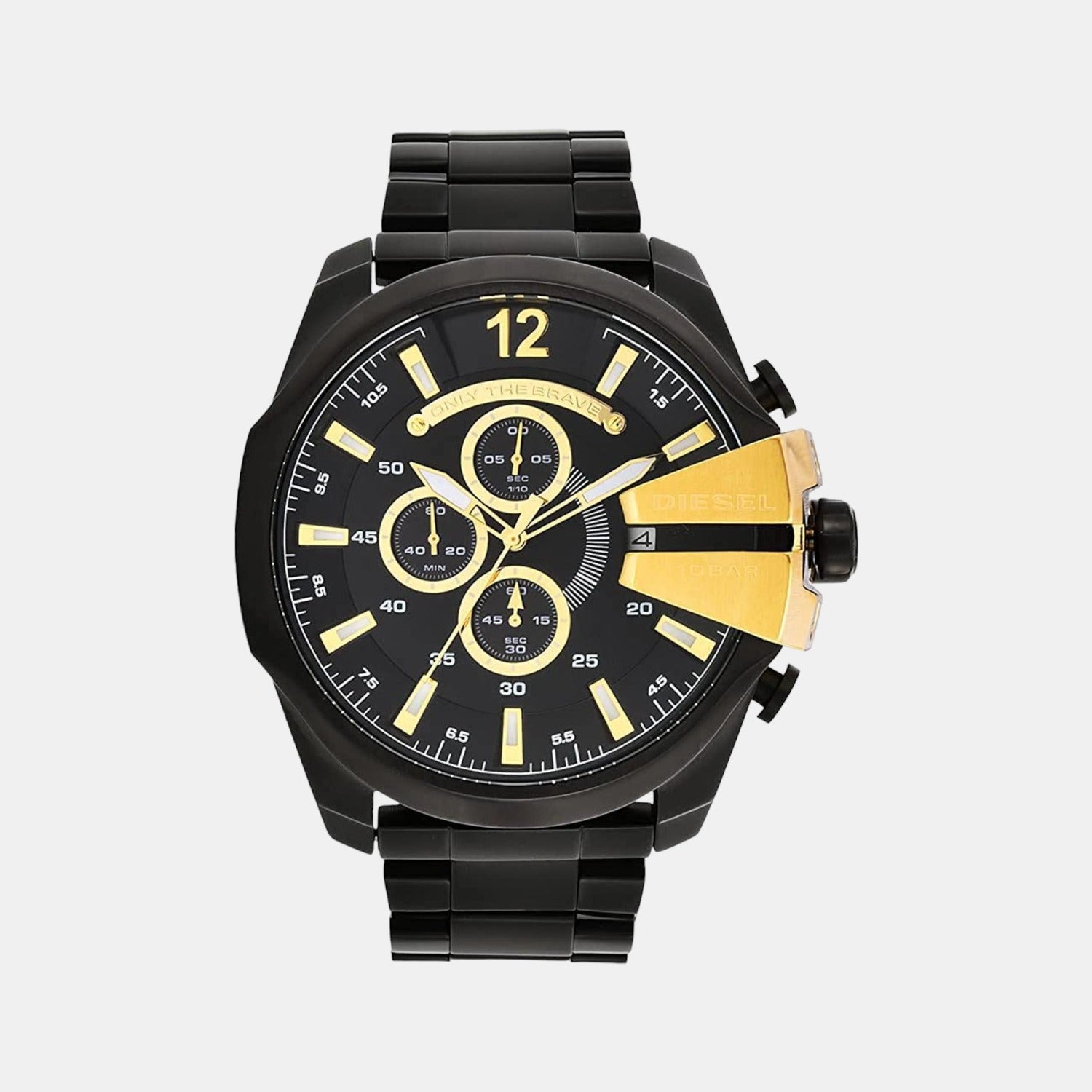 Male Black Stainless Steel Chronograph Watch DZ4338