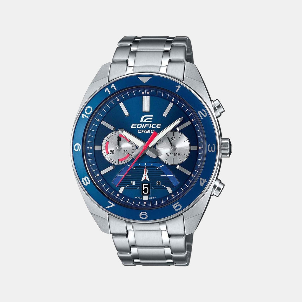 Casio Round Blue Chronograph watch
