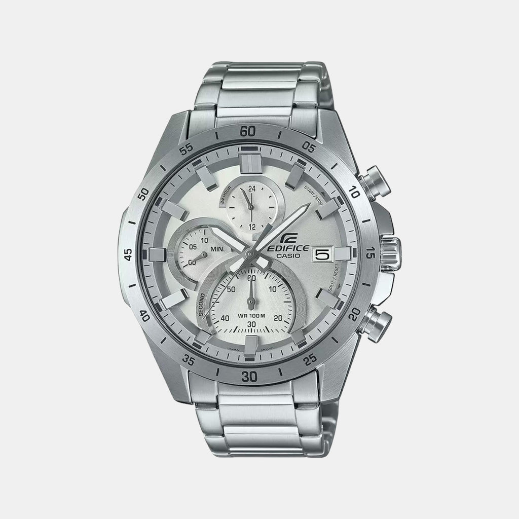 Casio Round Silver Chronograph watch