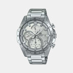 Casio Round Silver Chronograph watch