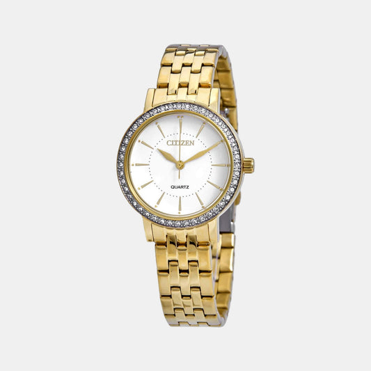 Female White Analog Stainless Steel Watch EL3042-84A