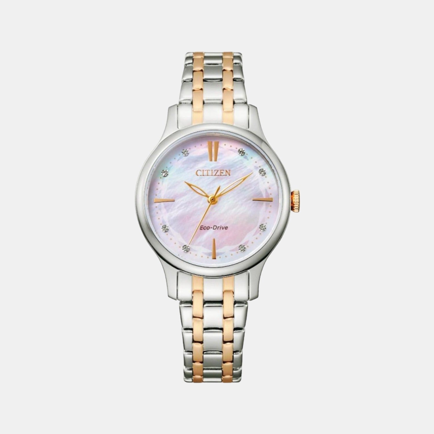 Female Analog Stainless Steel Eco-Drive Watch EM0896-89Y