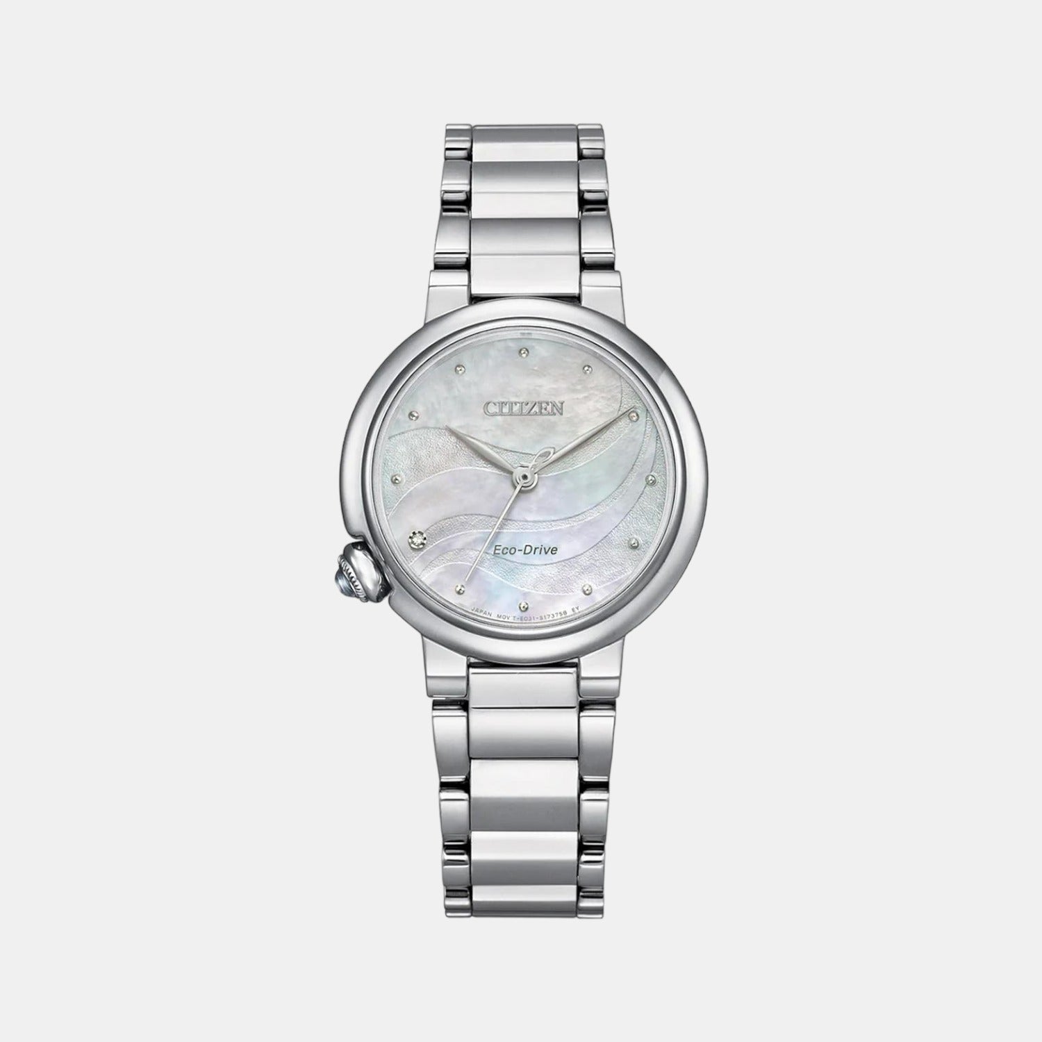 Female Analog Stainless Steel Eco-Drive Watch EM0910-80D