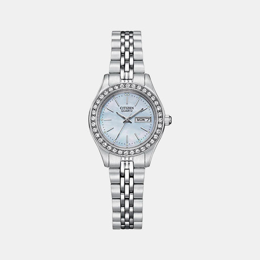 Female Blue Analog Stainless Steel Eco-Drive Watch EQ0530-51N