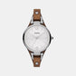Female Silver Analog Leather Watch ES3060