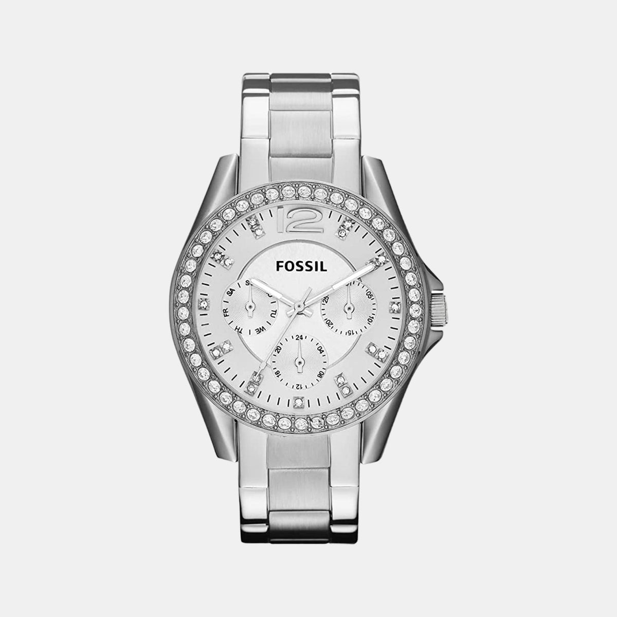 Fossil Round Silver Chronograph watch