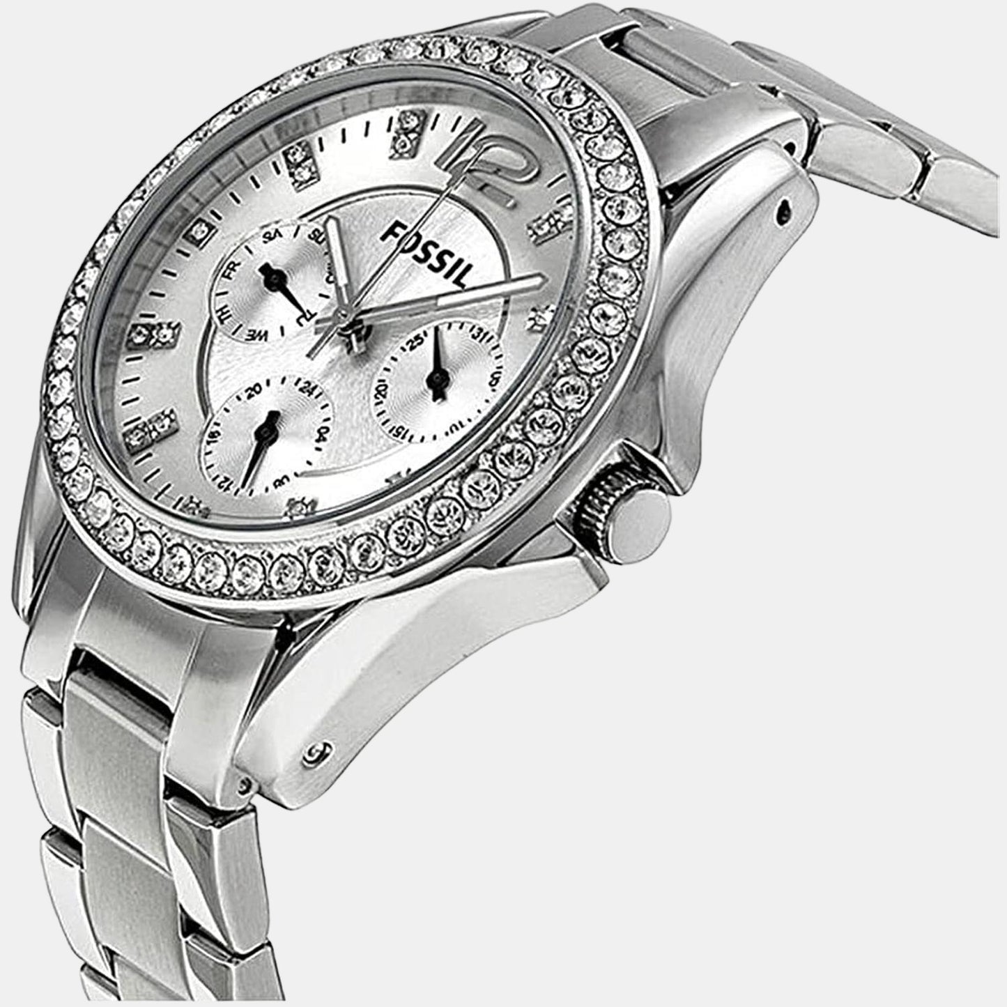 Female Silver Stainless Steel Chronograph Watch ES3202