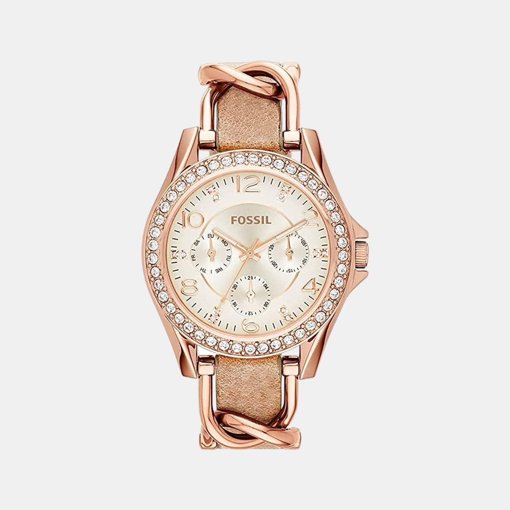 Fossil Round Beige Multi-Function watch