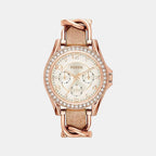 Fossil Round Beige Multi-Function watch