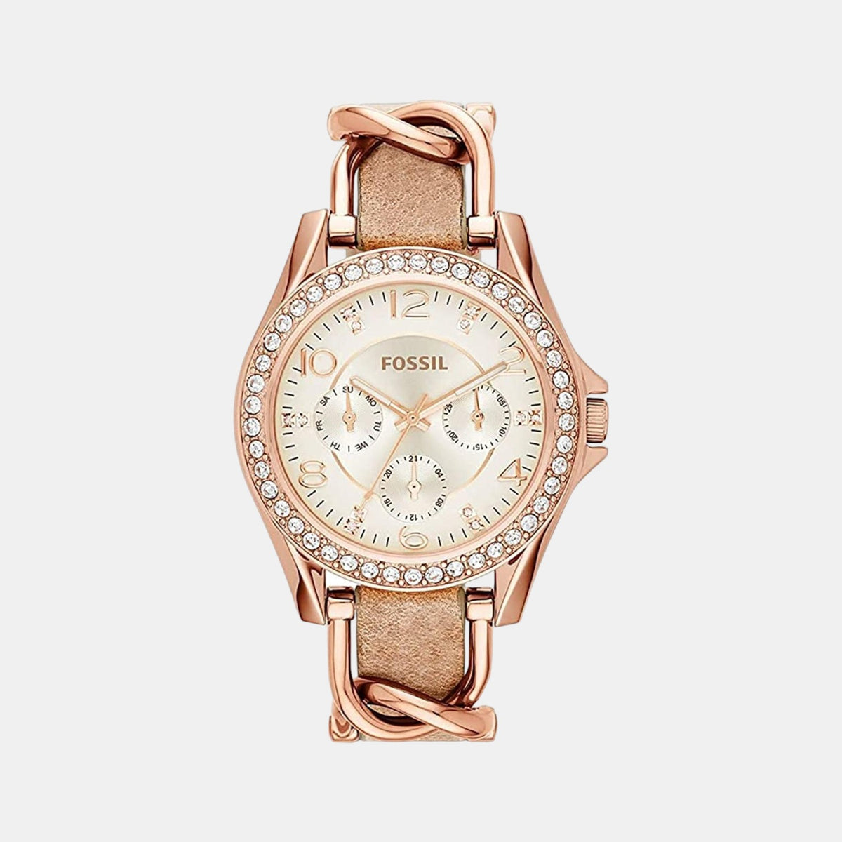 Fossil Round Beige Multi-Function watch