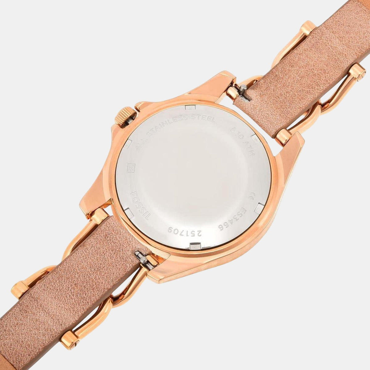 Fossil Women Round Beige watch