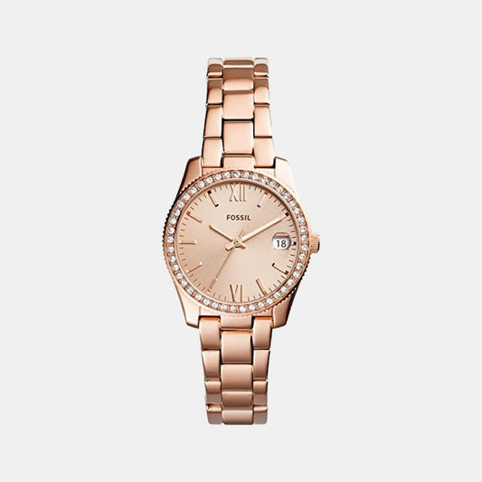 Female Rose Gold Analog Stainless Steel Watch ES4318