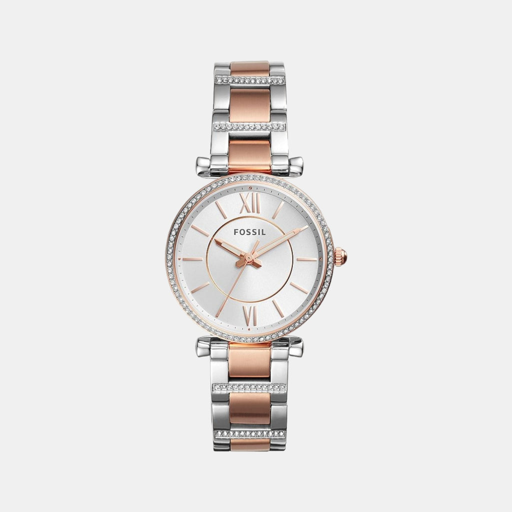 Fossil Round Silver Analog watch