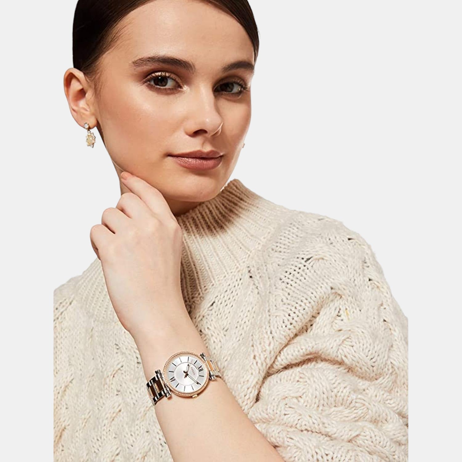 Fossil Women Round Silver watch