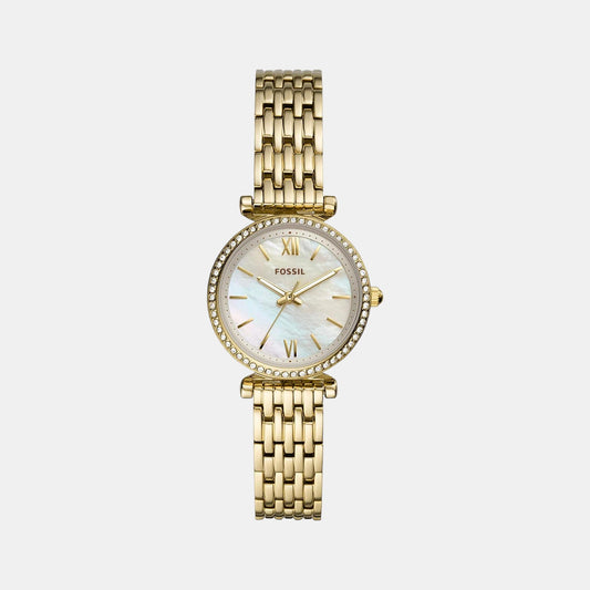 Female White Analog Stainless Steel Watch ES4735