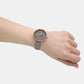 Female Grey Leather Chronograph Watch ES5097