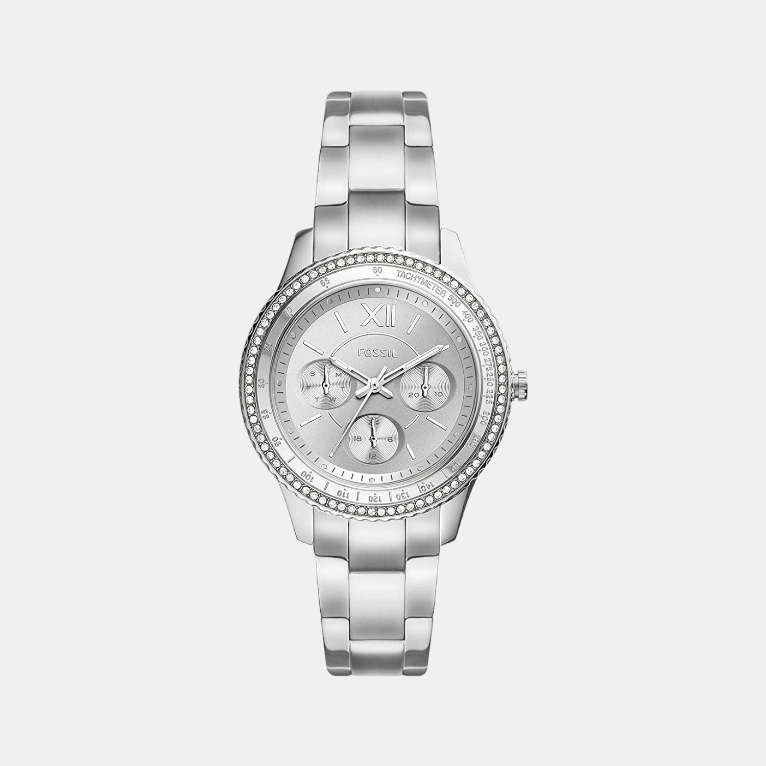 Fossil Round Silver Multi-Function watch