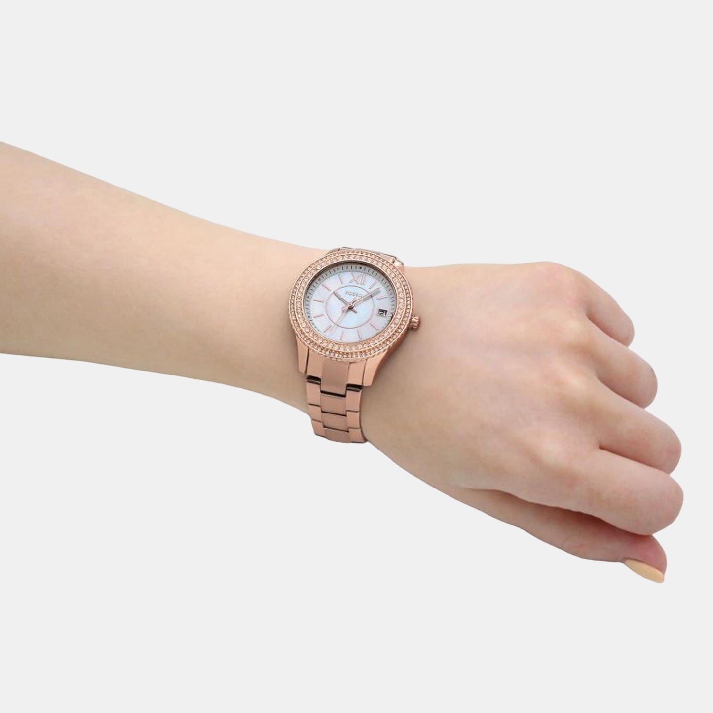 Female White Analog Stainless Steel Watch ES5131