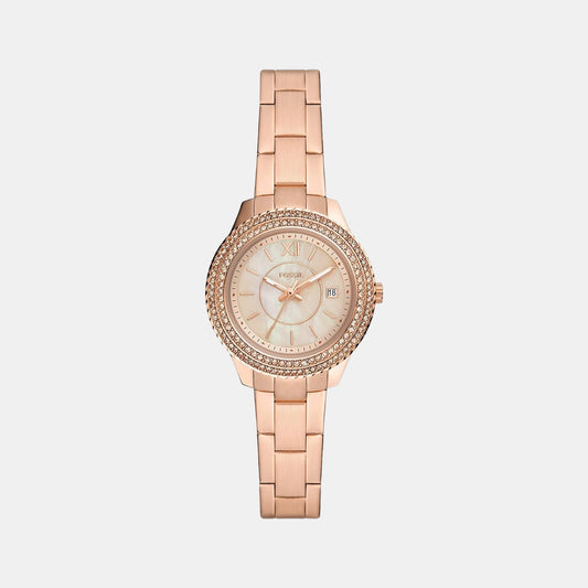 Female Rose Gold Analog Stainless Steel Watch ES5136