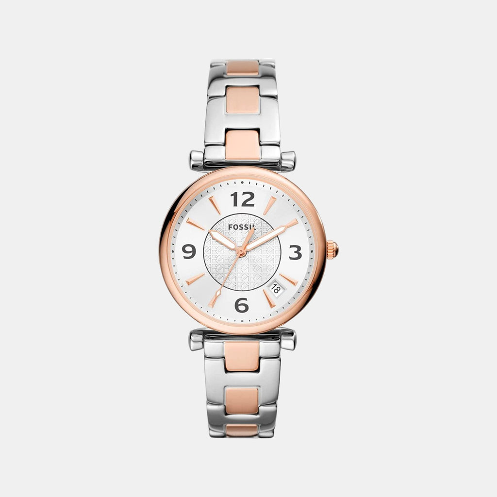 Fossil Round Silver Analog watch