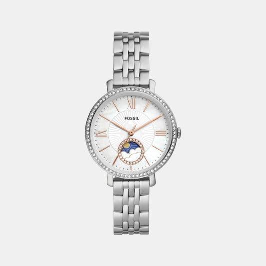 Female White Analog Stainless Steel Watch ES5164