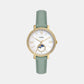 Female White Analog Leather Watch ES5168