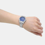 Scarlette Women Quartz Blue Dial Analog Stainless Steel Watch ES5197