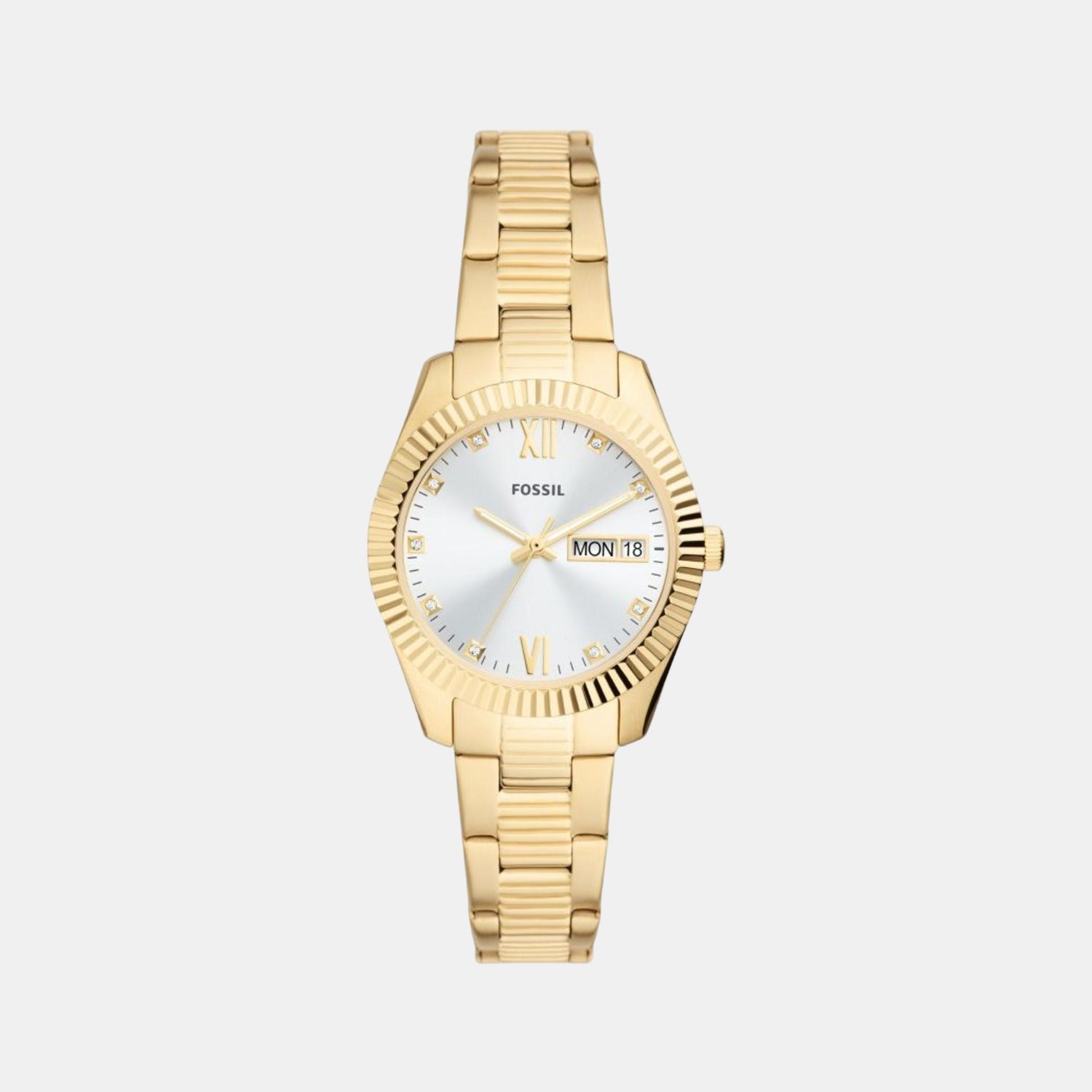 Fossil Round Silver Analog watch