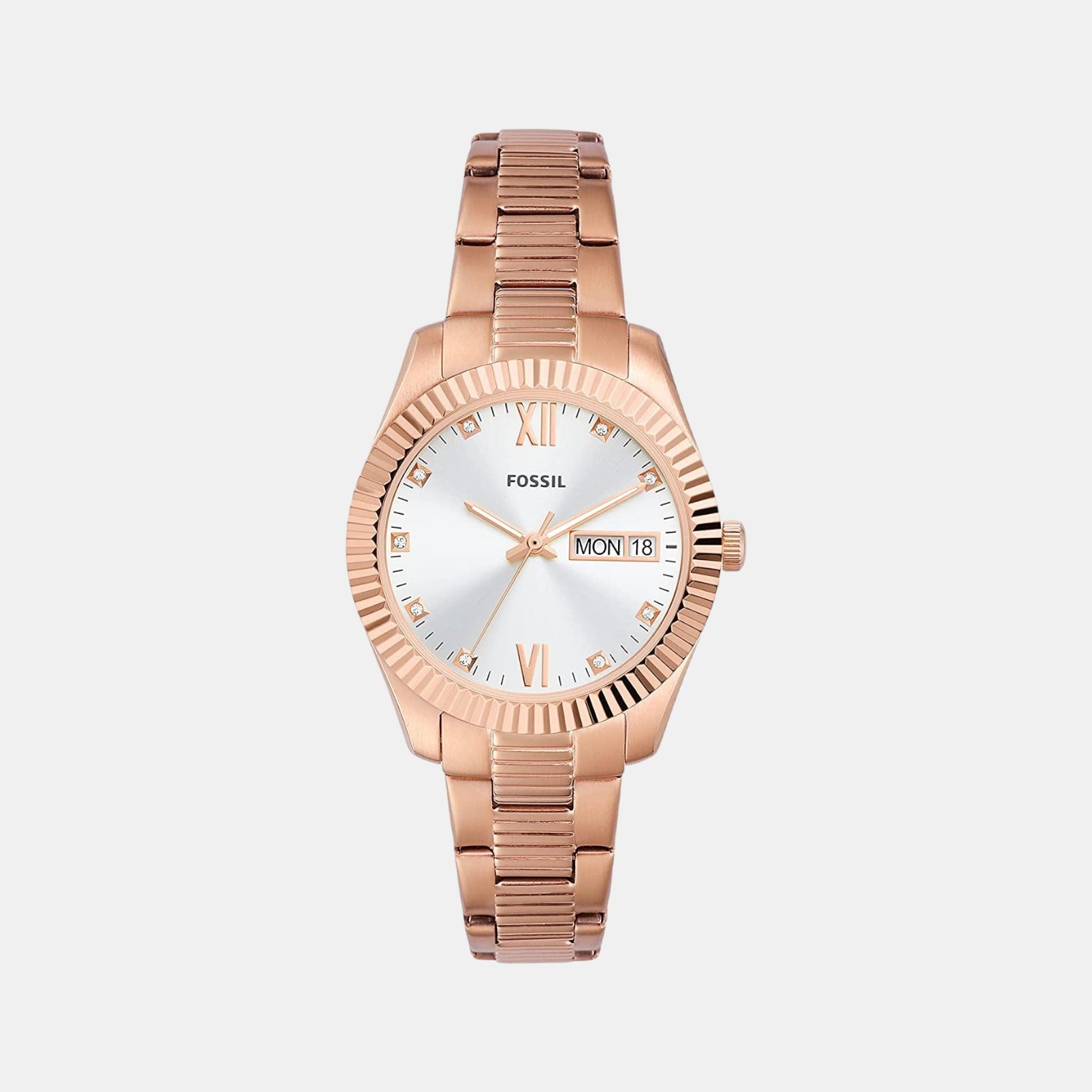 Fossil Round Silver Analog watch