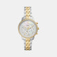 Female Silver Quartz Stainless Steel Chronograph Watch ES5216