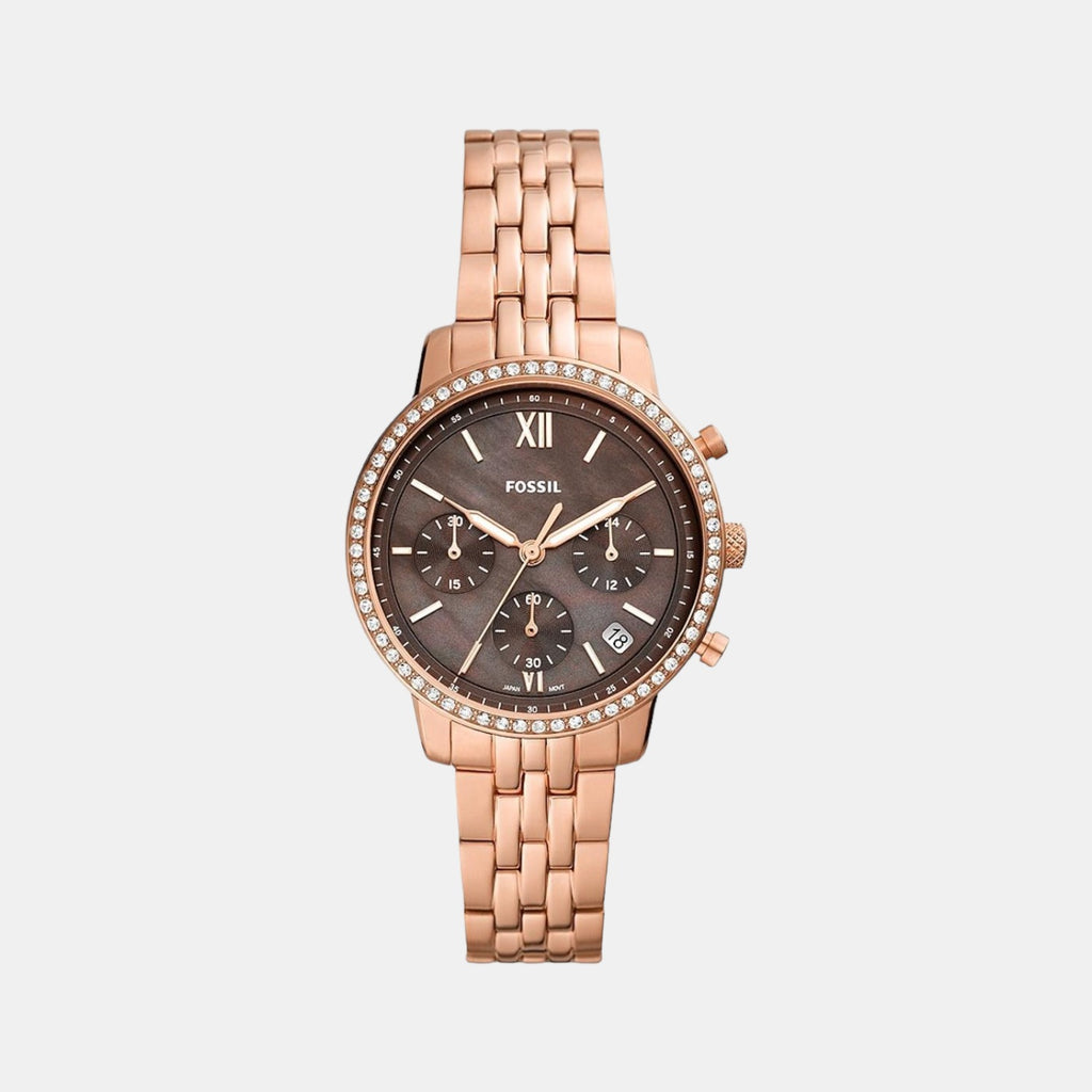 Fossil Round Brown Chronograph watch