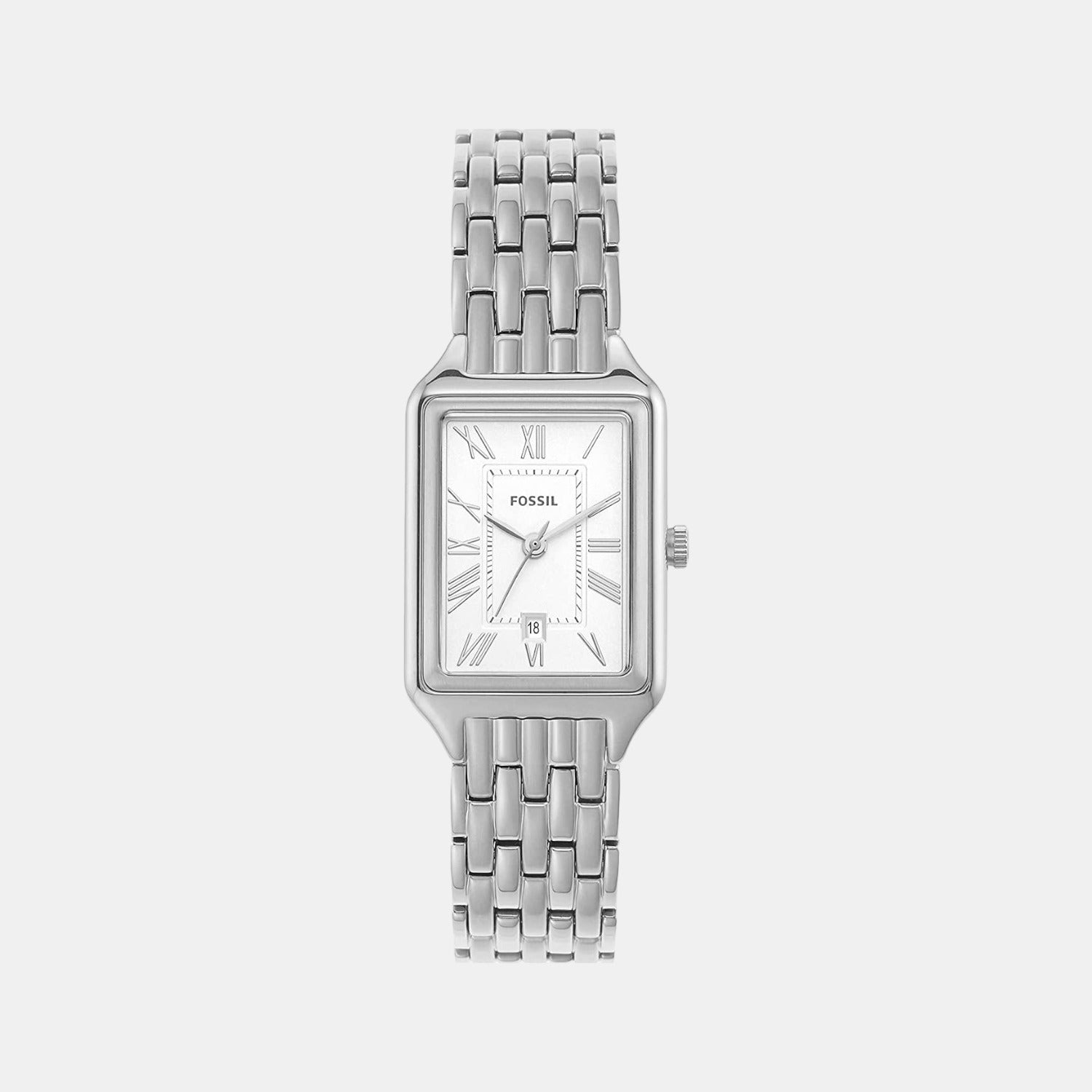 Fossil Women's Rectangular Dial Quartz Silver Watch – Just In Time