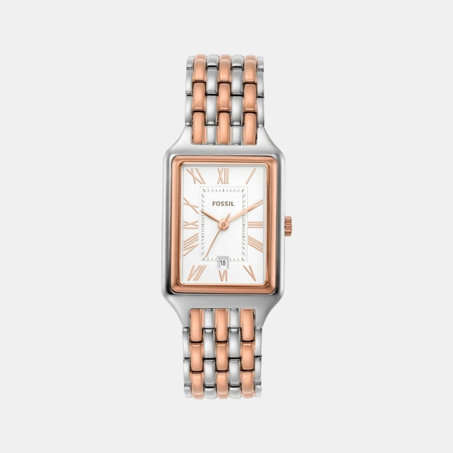 Fossil Rectangular Silver Analog watch