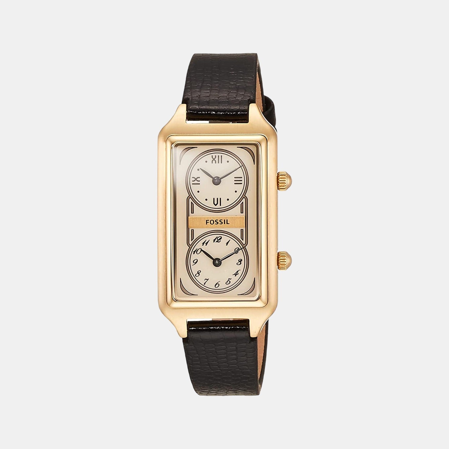 Fossil Rectangular Cream Analog watch
