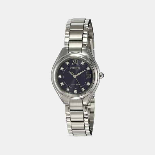 Female Blue Analog Stainless Steel Eco-Drive Watch EW2540-83L
