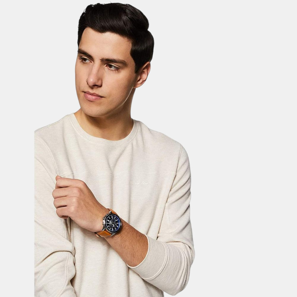 Casio Leather Two Tone watch